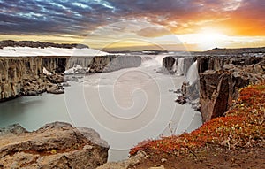 Selfoss waterfall in Vatnajokull National Park, Northeast Iceland photo