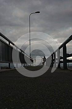 Selfy on a bridge in riga