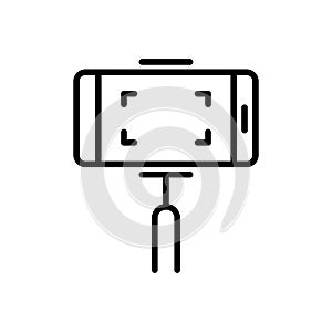 Selfy Stick outline vector icon