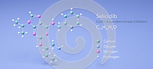 seliciclib molecule, molecular structures, Cyclin-dependent kinase inhibitors, 3d model, Structural Chemical Formula and Atoms photo
