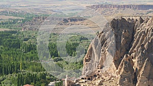 Selime Anatolian Village and Fairy Chimneys in Ihlara Valley, Aksaray Turkey