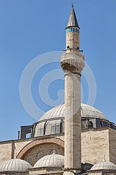 Selimiye mosque dome and minarets in Konya city. Anatolia, Turkey