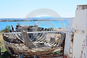 Selina, Croatia, Adriatic Sea, Wood boat