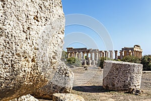 Selinunte, Ruins of the temple of Hera Temple E, Sicily, Italy