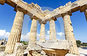 Selinunte, Ruins of the temple of Hera Temple E, Sicily, Italy