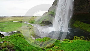 Seljalandfoss waterfall. Beautiful summer sunny day. Iceland