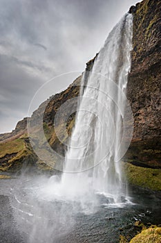 Seljalandsfoss Waterfall in Iceland. One of the ost Famous Waterfall in Iceland.