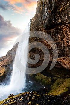 Seljalandsfoss waterfall scenic spot in Iceland famous