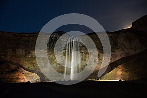 Seljalandsfoss waterfall in South Iceland.