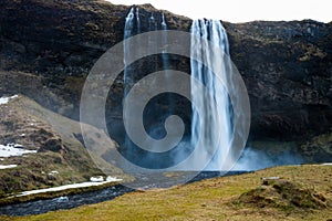 Seljalandsfoss in the winter season of Iceland