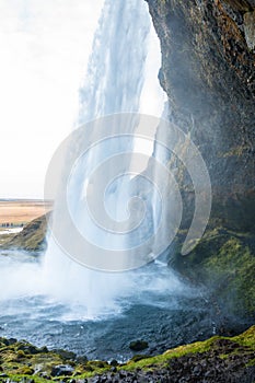 Seljalandsfoss in the winter season of Iceland