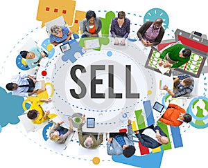 Sell Earning Money Payment Purchasing Concept