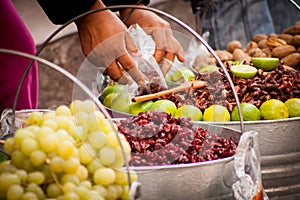 Sell of fried insects and worms