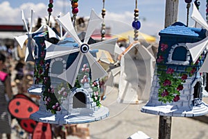 They sell small windmill as a souvenir. The island of Cunda was