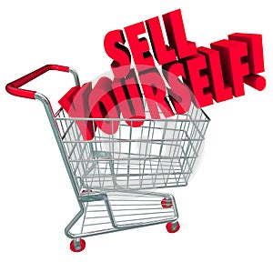 Sell Yourself Shopping Cart Market Your Abilities Skills photo