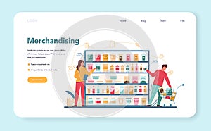 Seller merchandising web banner or landing page. Professional