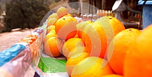 Sellers of oranges on streets