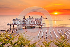 Sellin Pier at sunrise, Baltic Sea, Germany