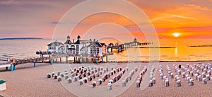 Sellin Pier at sunrise, Baltic Sea, Germany