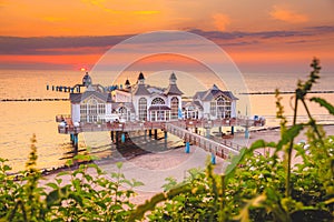 Sellin Pier at sunrise, Baltic Sea, Germany