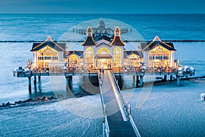 Sellin Pier at twilight, Baltic Sea, Germany