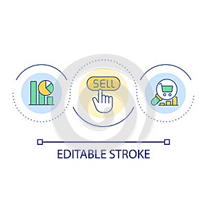 Selling analytics loop concept icon