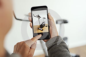 Selling an exercycle on an online marketplace app