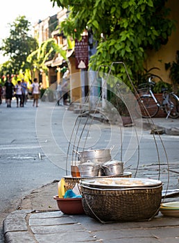 Selling foods at Old Town in Hoi An, Vietnam