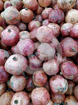 Selling fresh fruit. Pomegranate