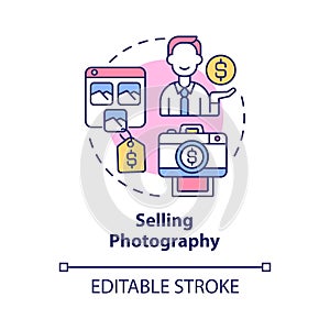 Selling photography concept icon