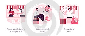 Selling strategy abstract concept vector illustrations.