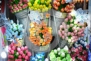 Selling sunny tulips souvenirs