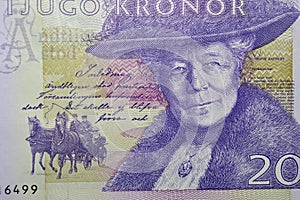 Selma Lagerlof swedish writer banknote photo