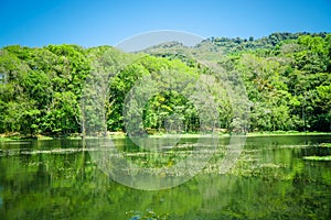 Selva Negra in Matagalpa, lake and trees in the central mountain area of Nicaragua photo