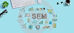 SEM with a computer keyboard