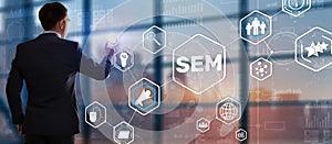 SEM Search Engine Marketing. Digital marketing, Online advertising