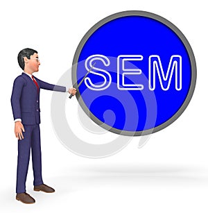 Sem Sign Means Sales Promotion 3d Rendering