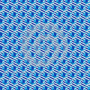 Seamless pattern 3d square blue design