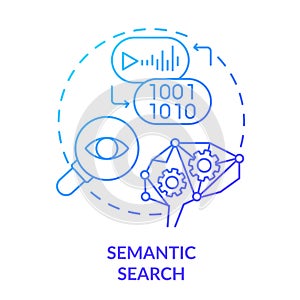 Semantic search blue gradient concept icon