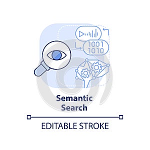 Semantic search light blue concept icon