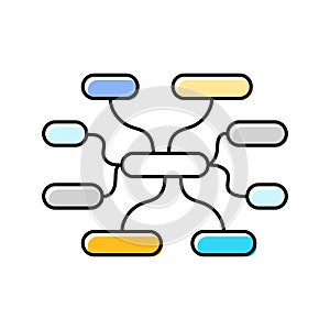 semantic web nlp color icon vector illustration