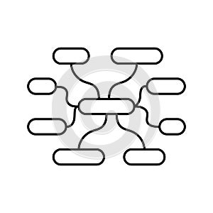 semantic web nlp line icon vector illustration