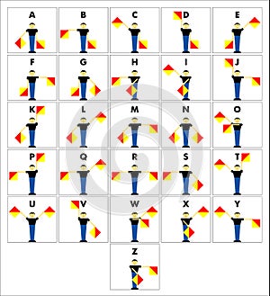 Semaphore Flag Signals Alphabet photo