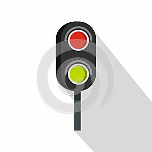 Semaphore trafficlight icon, flat style photo