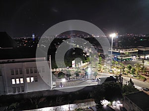 Semarang in the night with high view from horison kota lama hotel