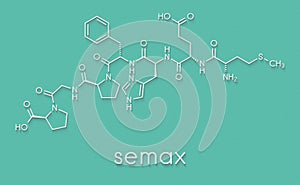 Semax peptide drug molecule. Skeletal formula.