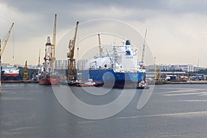 Sembawang, Singapore - March 10 2013: LNG tanker 