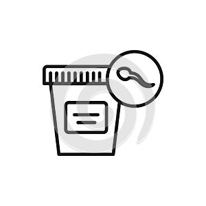 Semen analysis black line icon. Laboratory diagnostics