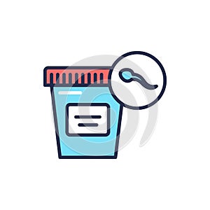 Semen analysis color line icon. Laboratory diagnostics. Outline pictogram for web page, mobile app, promo.