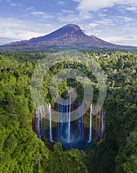 Semeru mountain with Tumpak Sewu waterfall